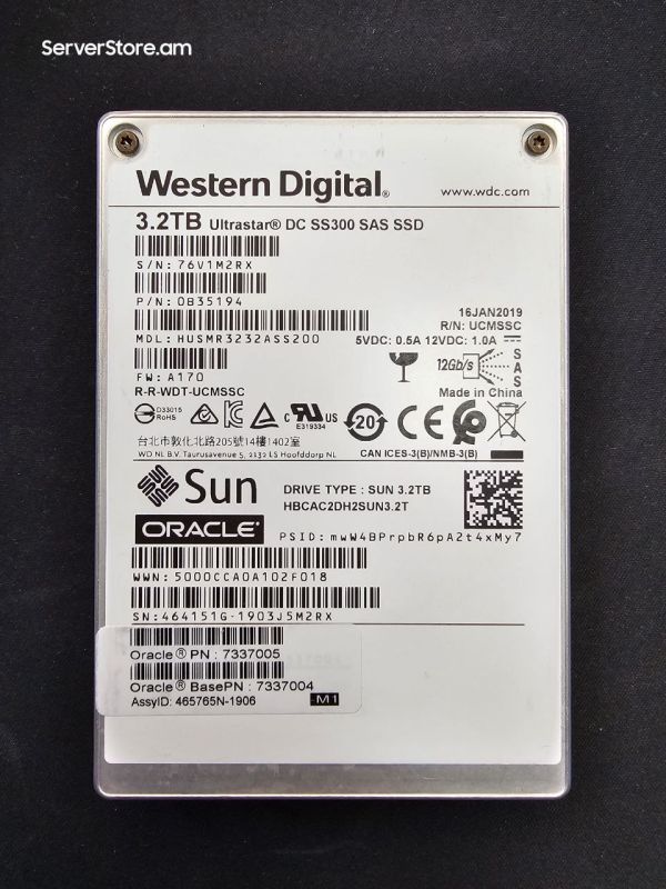 HUSMR3232ASS200 Hitachi Ultrastar HGST SS300 3.2TB MLC SAS 12Gbps Read Intensive (ISE) 2.5-inch Internal Solid State Drive (SSD)